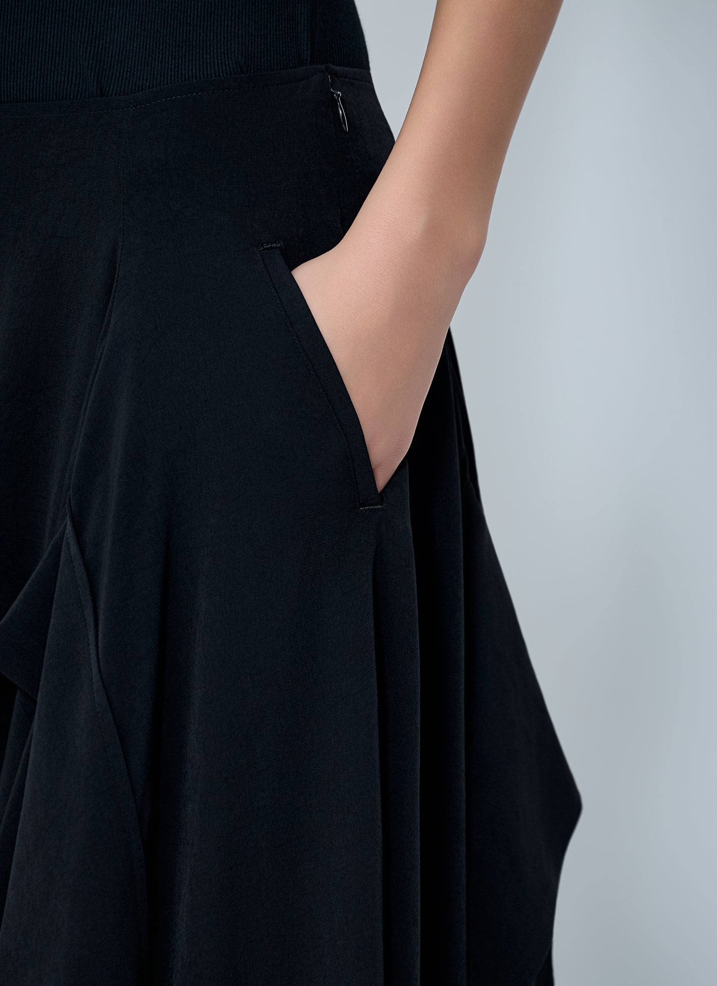 Yohji Yamamoto Women Paneled Flare Midi Skirt YOHJI YAMAMOTO
