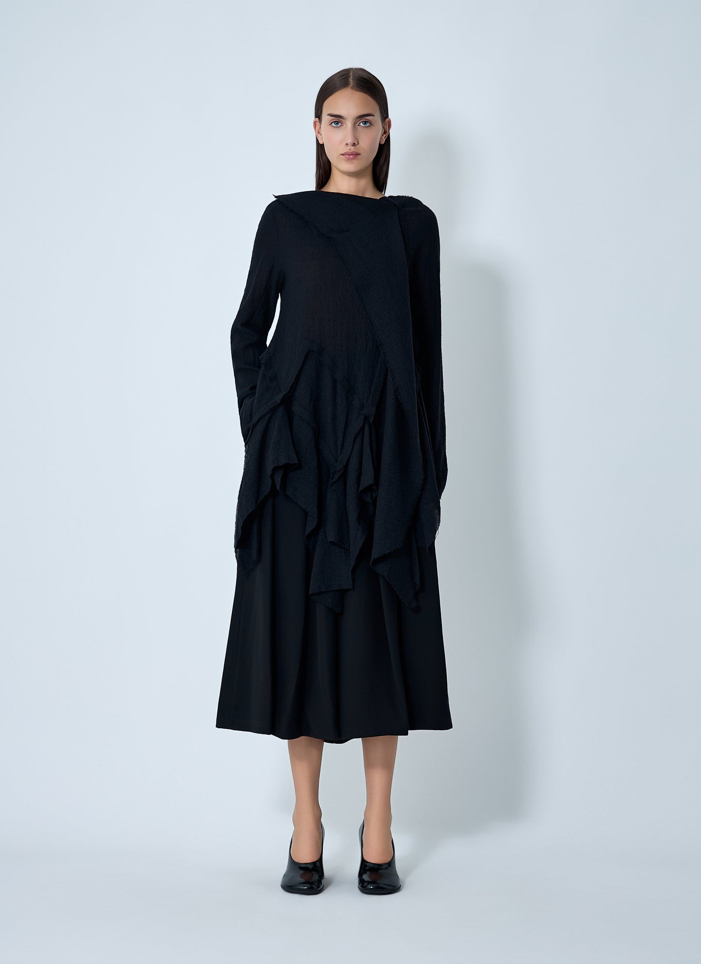 Yohji Yamamoto Women Gauzed Frilled Blouse YOHJI YAMAMOTO