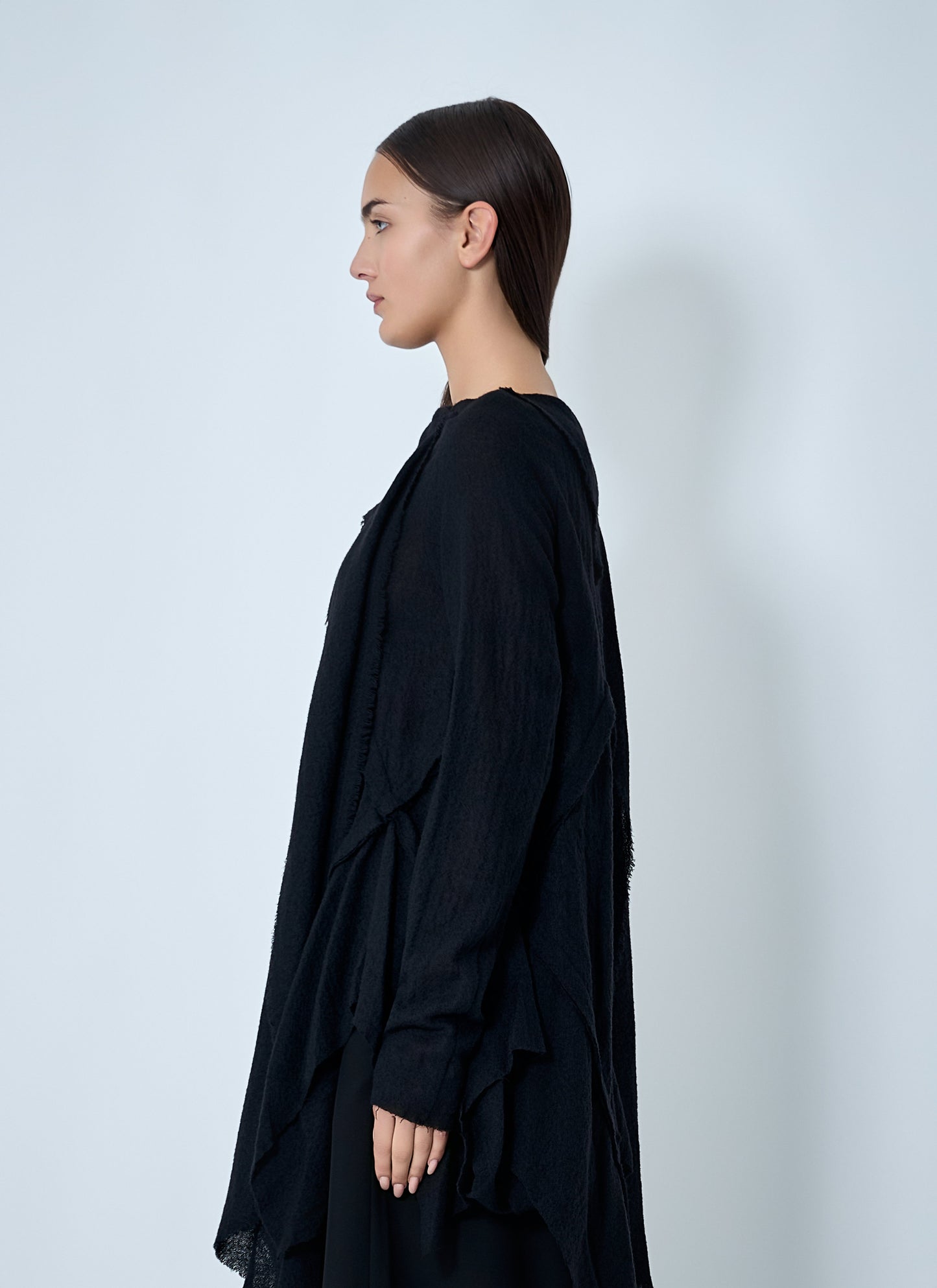 Yohji Yamamoto Women Gauzed Frilled Blouse YOHJI YAMAMOTO