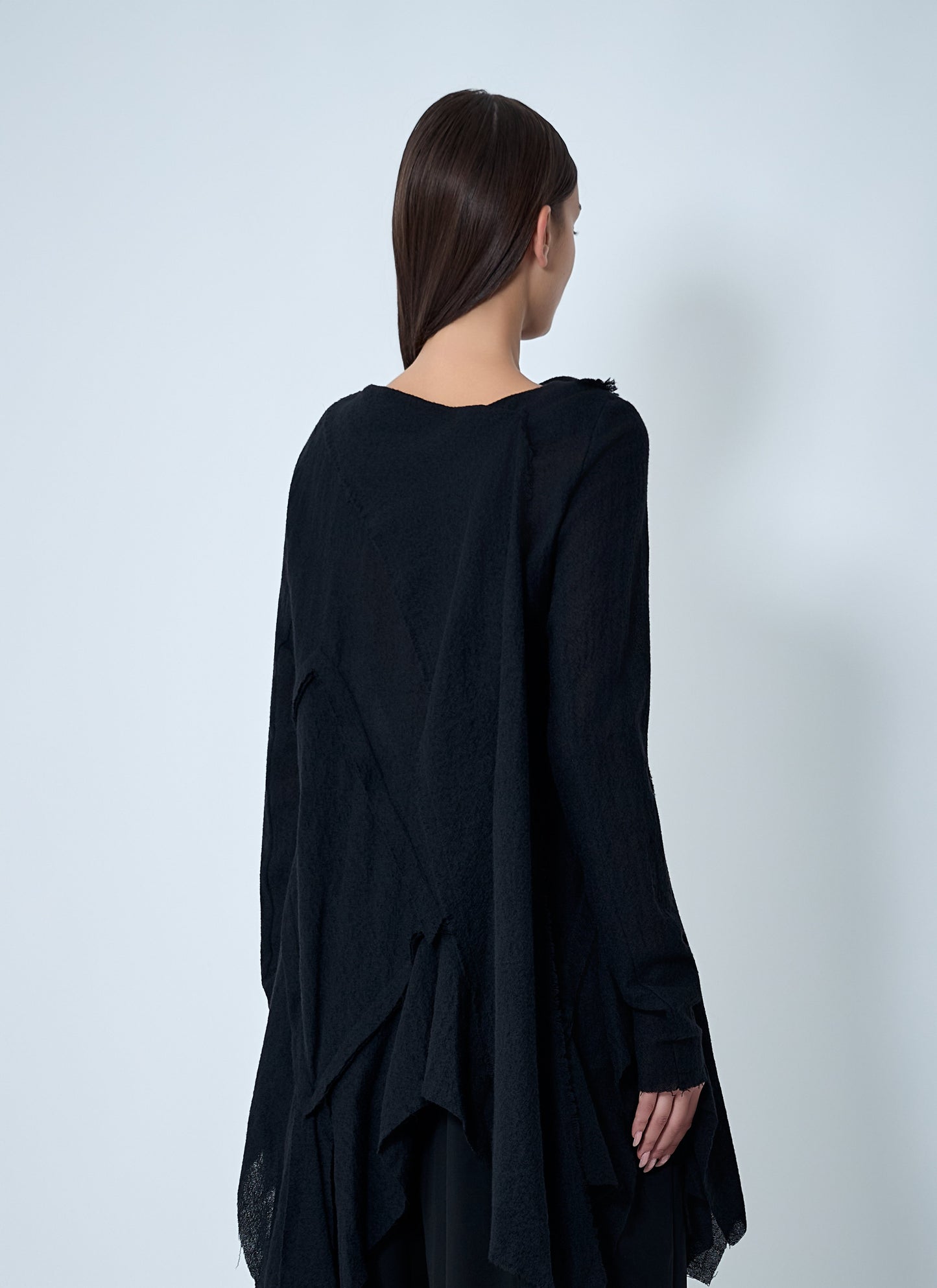 Yohji Yamamoto Women Gauzed Frilled Blouse YOHJI YAMAMOTO