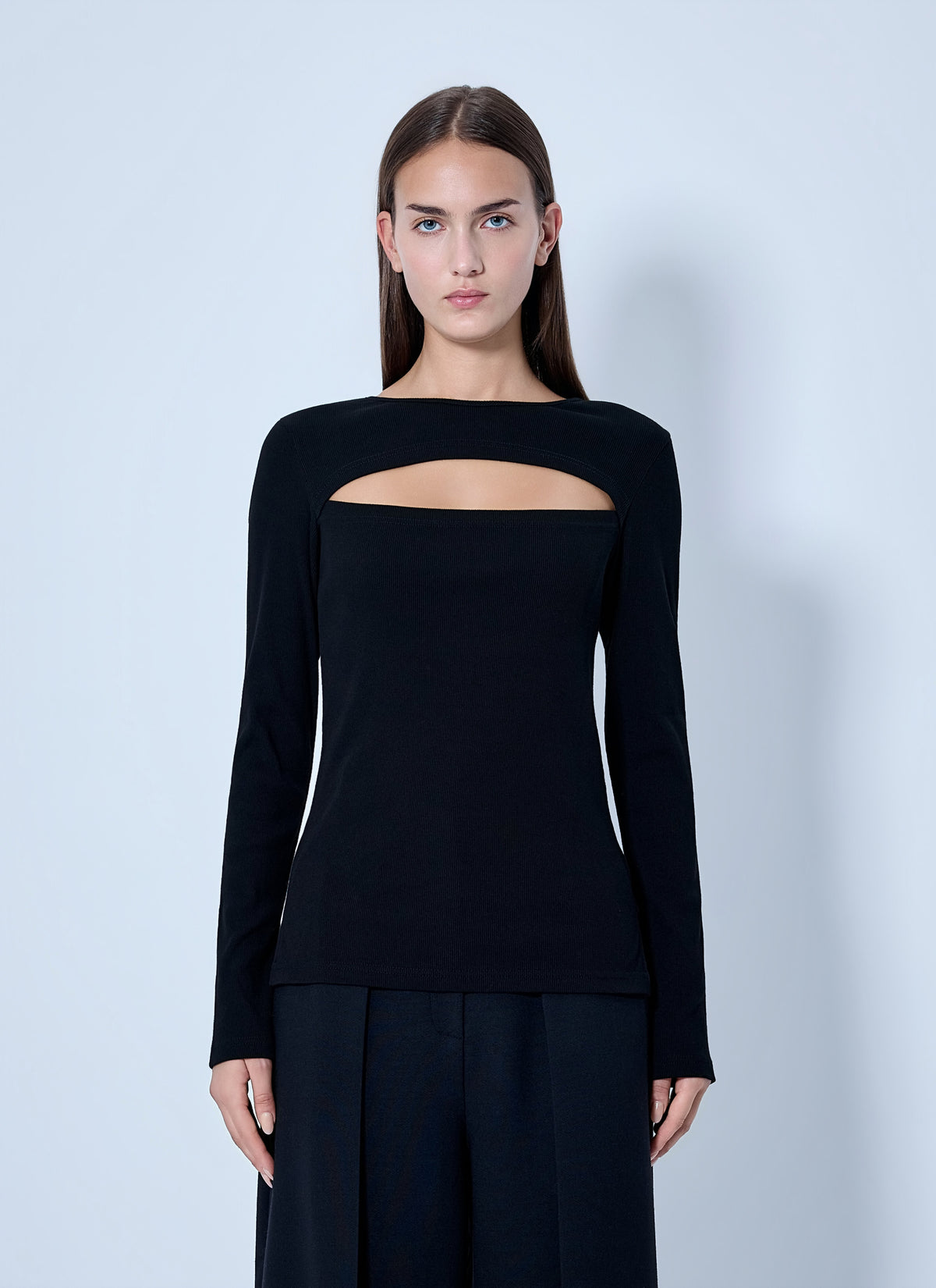 Yohji Yamamoto Women C/ Rib Slit Chest Long Sleeve T-Shirt YOHJI YAMAMOTO
