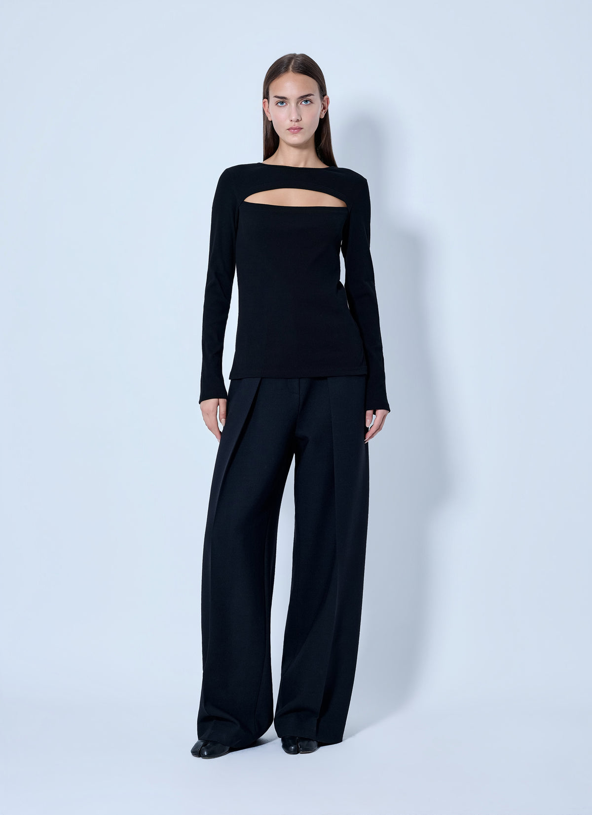 Yohji Yamamoto Women C/ Rib Slit Chest Long Sleeve T-Shirt YOHJI YAMAMOTO
