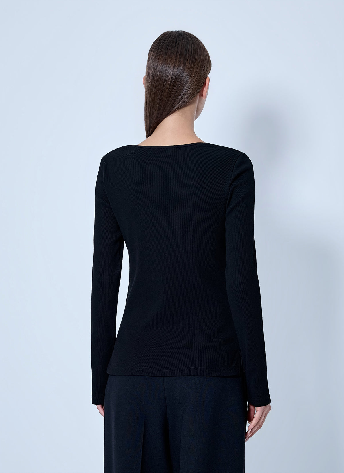 Yohji Yamamoto Women C/ Rib Slit Chest Long Sleeve T-Shirt YOHJI YAMAMOTO