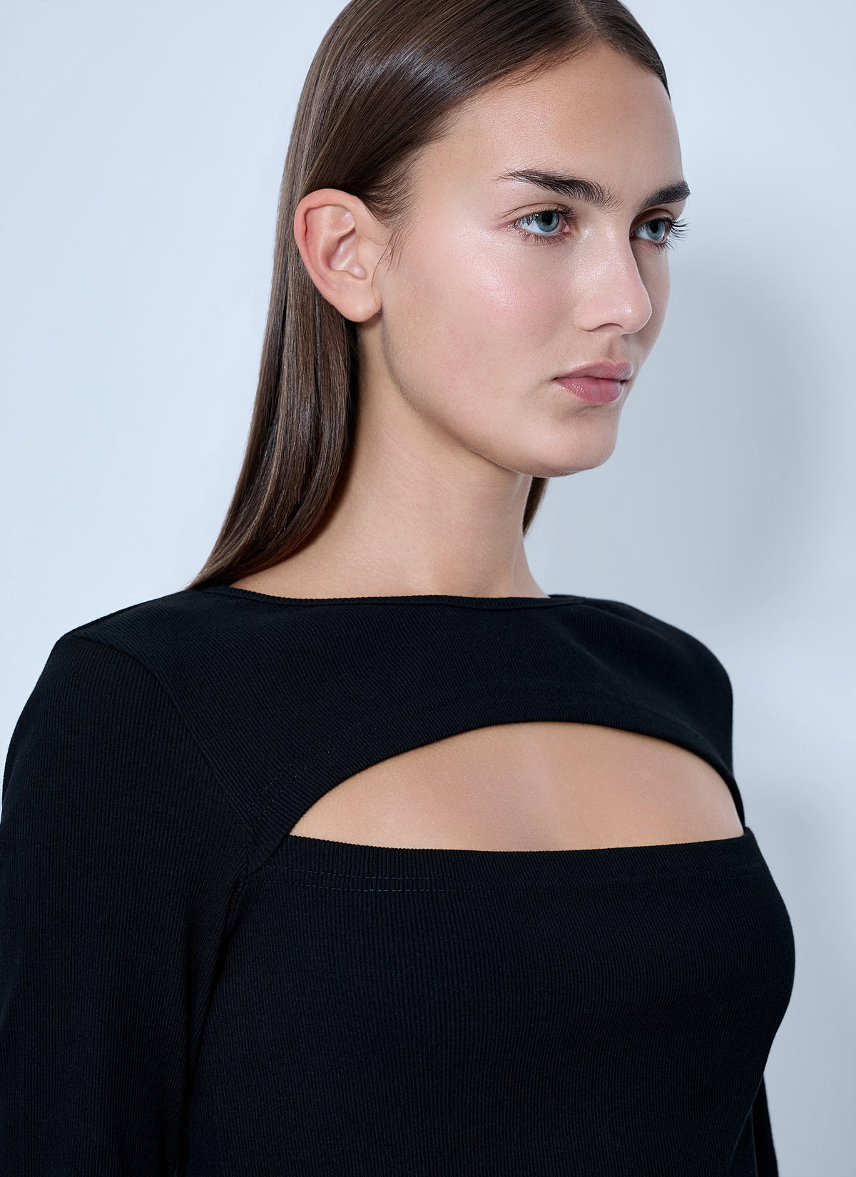 Yohji Yamamoto Women C/ Rib Slit Chest Long Sleeve T-Shirt YOHJI YAMAMOTO