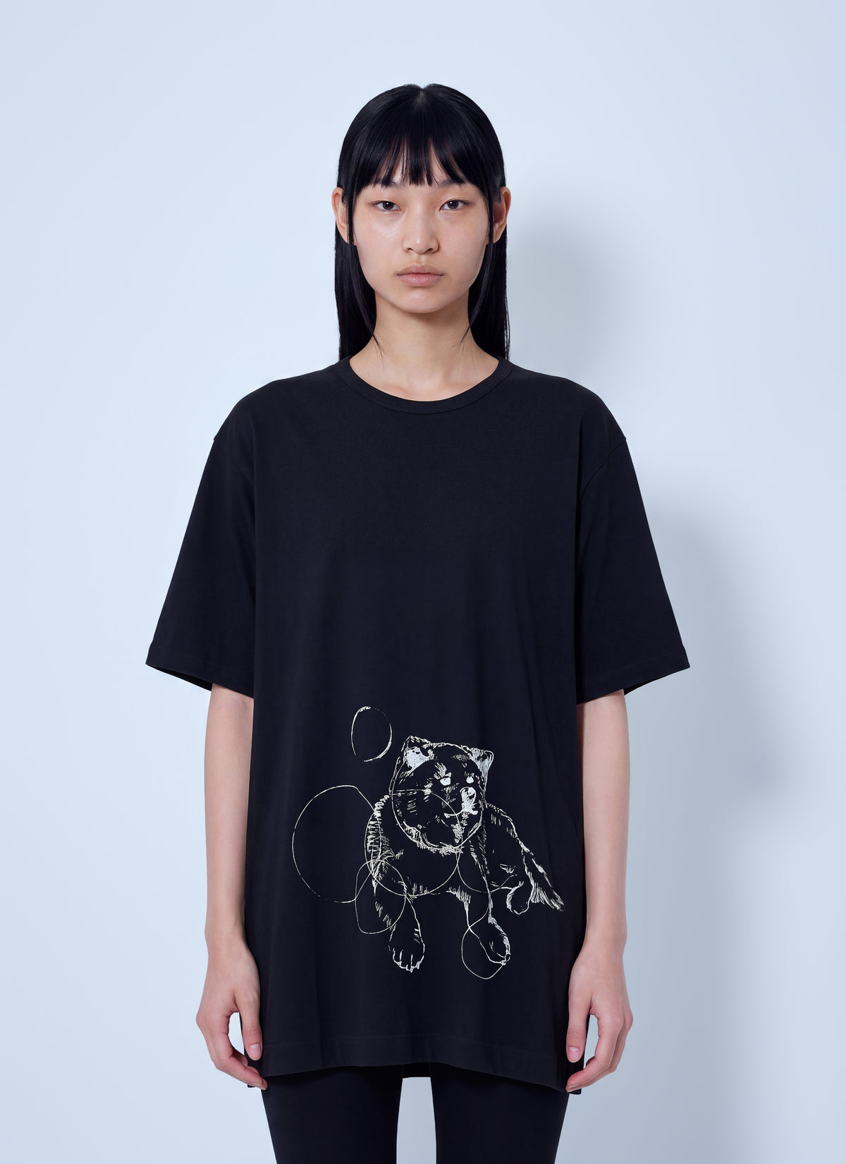 Yohji Yamamoto Women Cotton Short Sleeve Printed T-Shirt Mimi YOHJI YAMAMOTO