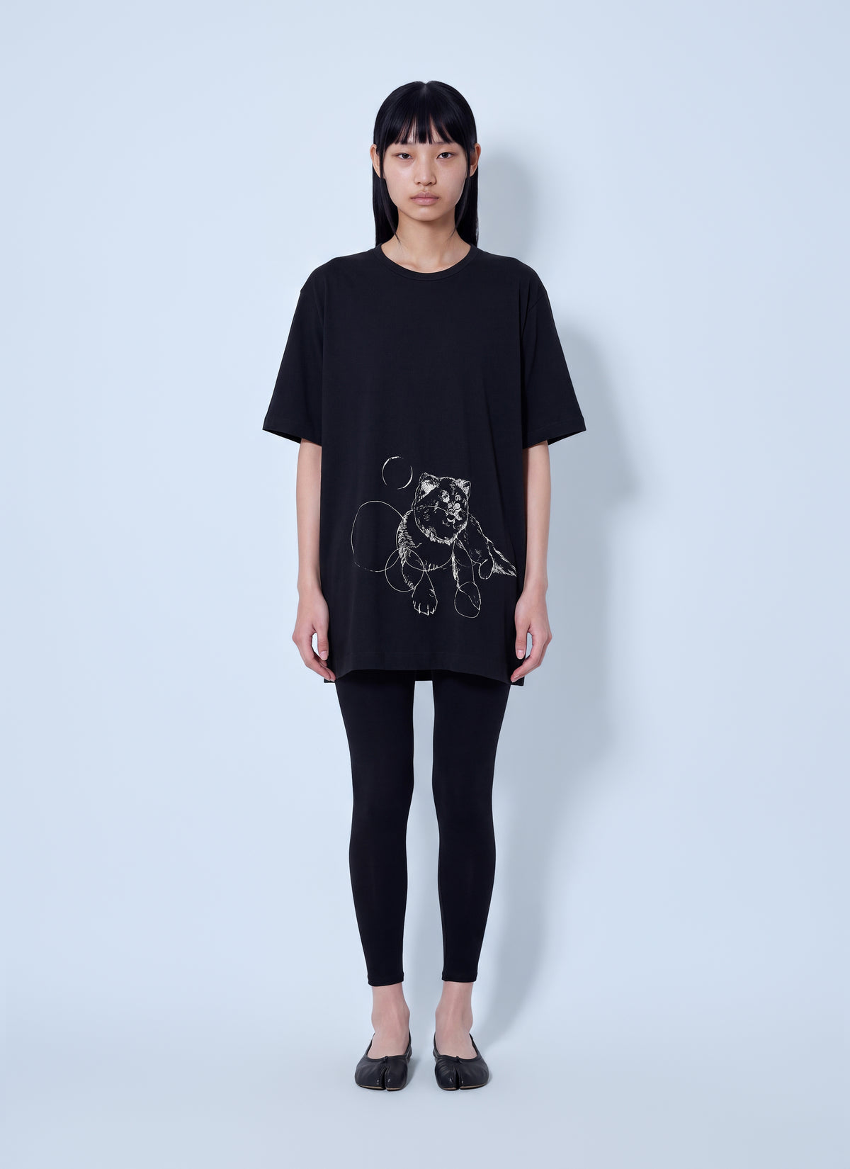 Yohji Yamamoto Women Cotton Short Sleeve Printed T-Shirt Mimi YOHJI YAMAMOTO