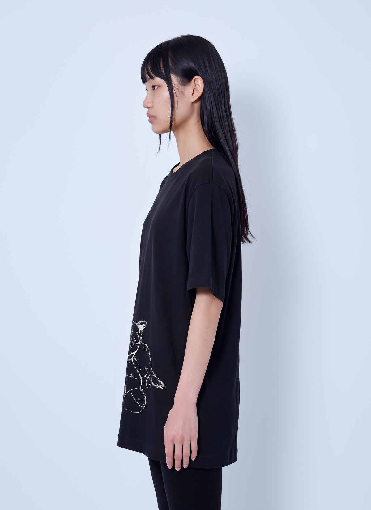 Yohji Yamamoto Women Cotton Short Sleeve Printed T-Shirt Mimi YOHJI YAMAMOTO