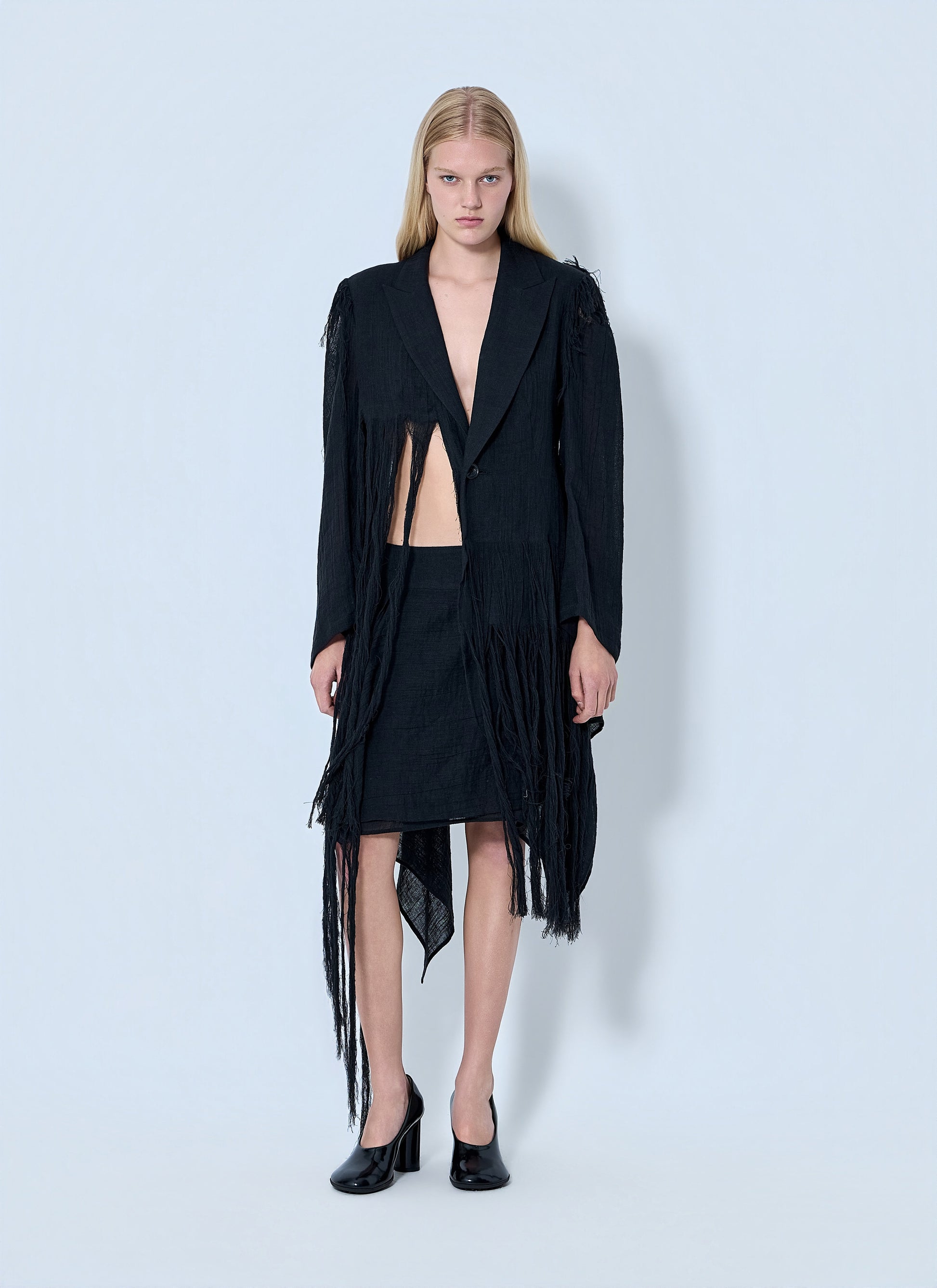 Yohji Yamamoto Women Frayed Hem Blazer YOHJI YAMAMOTO