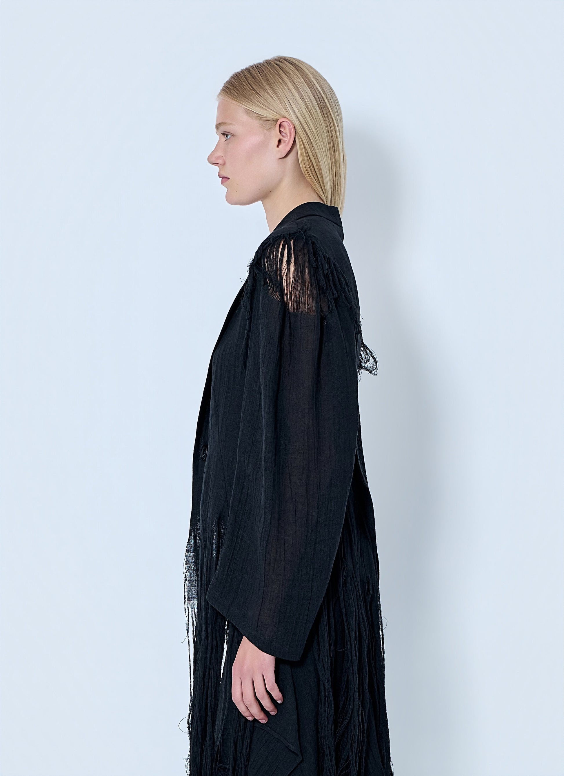Yohji Yamamoto Women Frayed Hem Blazer YOHJI YAMAMOTO
