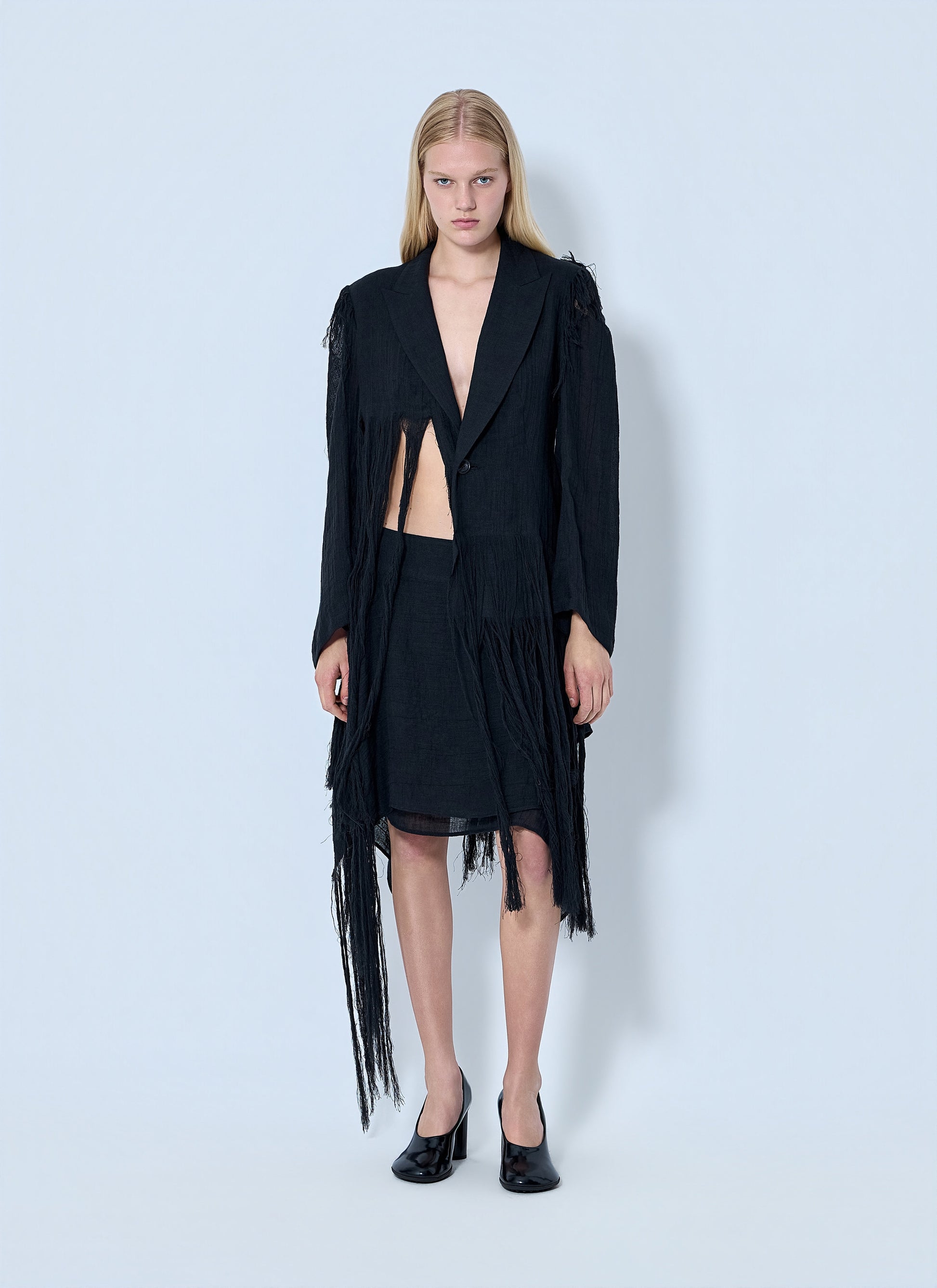 Yohji Yamamoto Women Asymmetric Fringe Skirt YOHJI YAMAMOTO