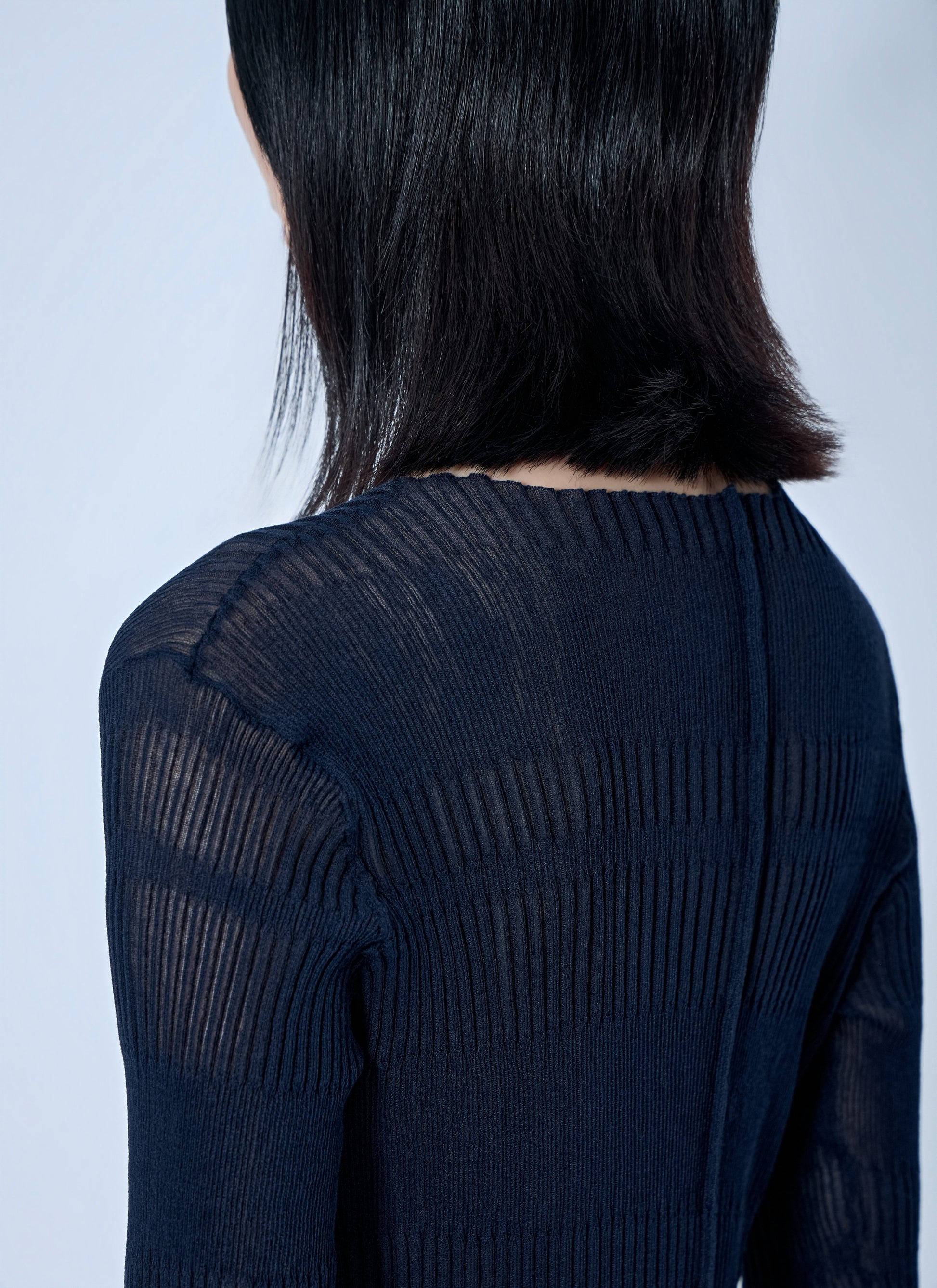 Yohji Yamamoto Women Rib Tuck D Round Neck Top YOHJI YAMAMOTO