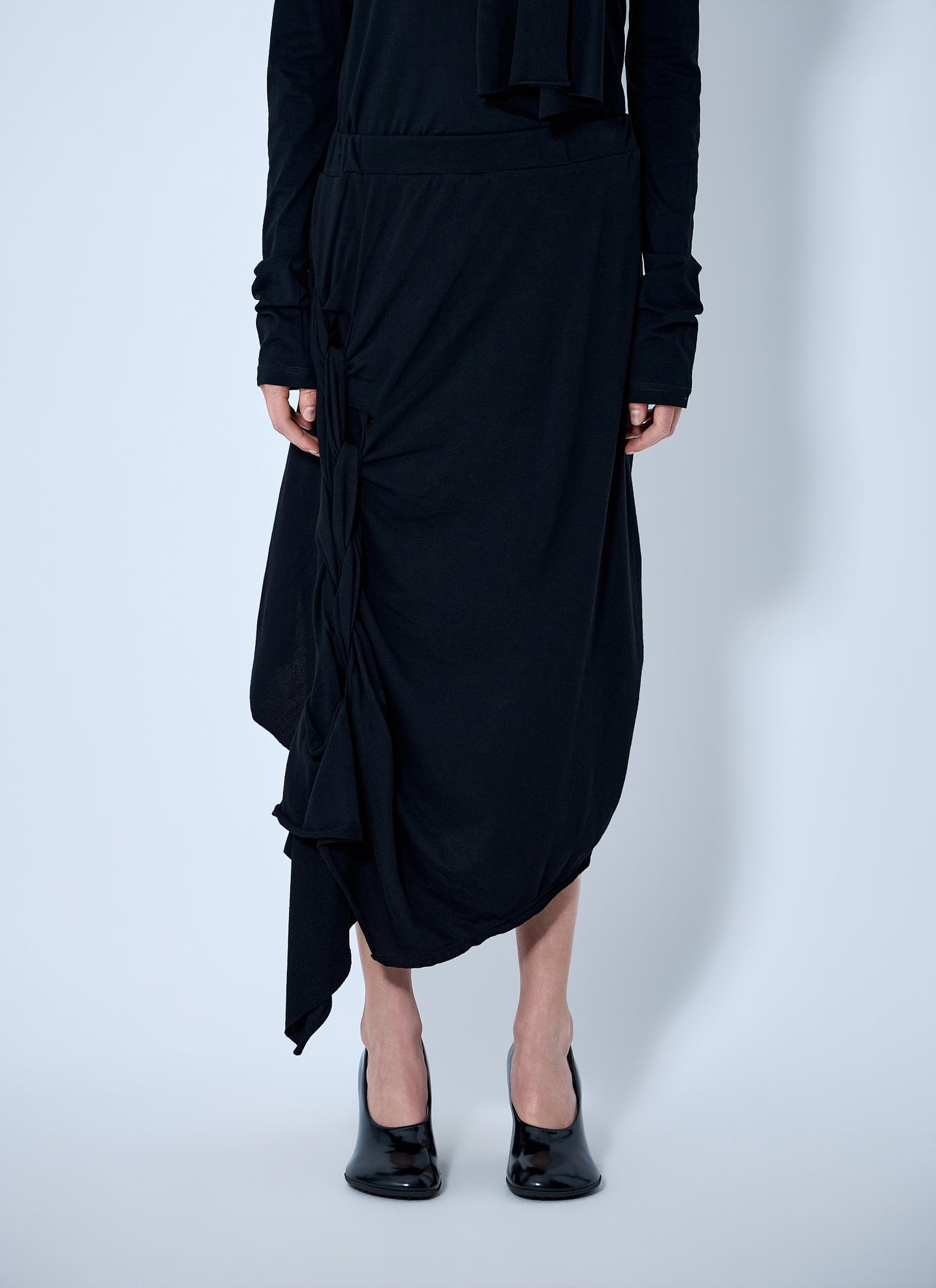 Yohji Yamamoto Women High Twisted French Terry Braided Skirt YOHJI YAMAMOTO