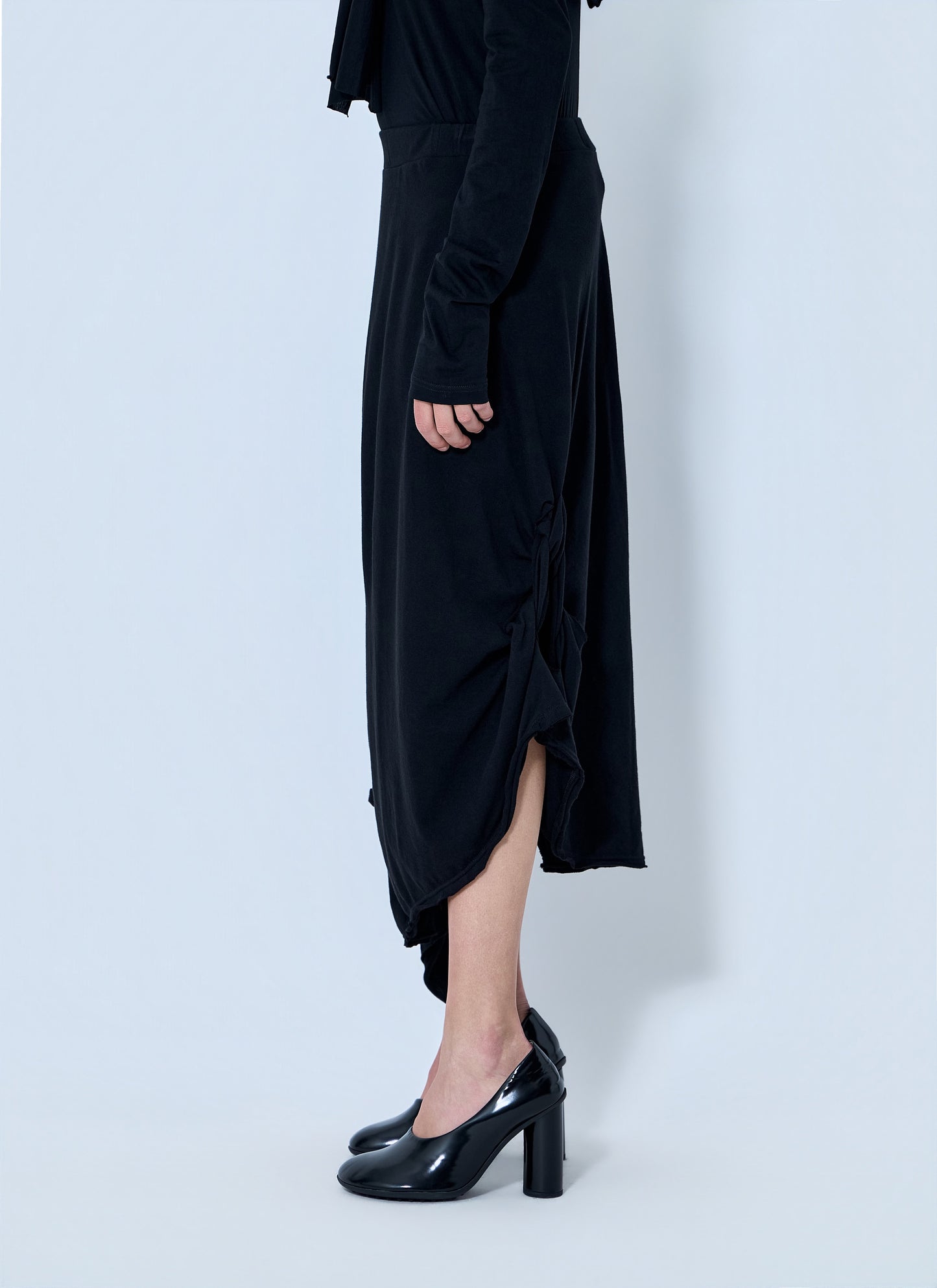 Yohji Yamamoto Women High Twisted French Terry Braided Skirt YOHJI YAMAMOTO