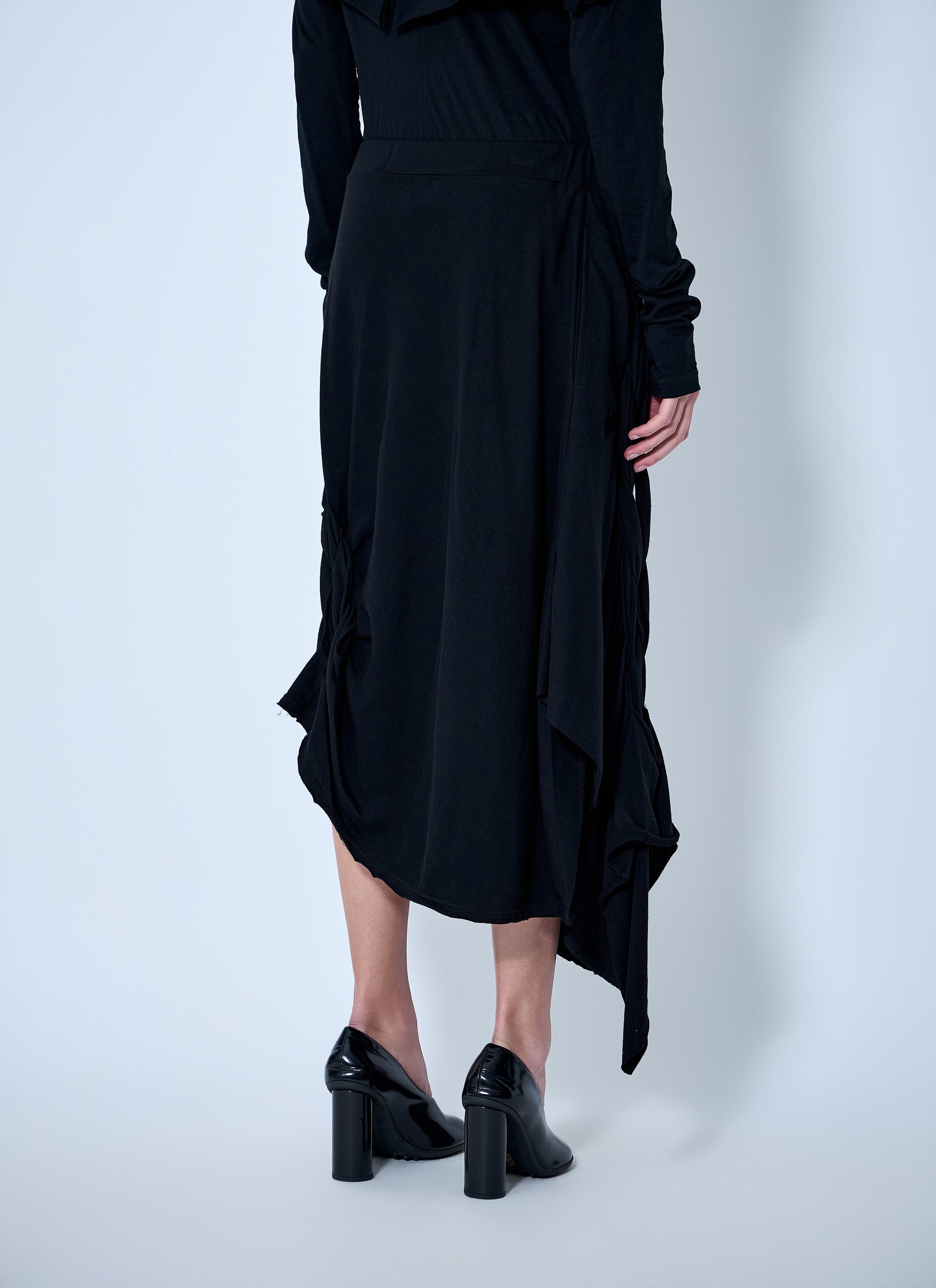 Yohji Yamamoto Women High Twisted French Terry Braided Skirt YOHJI YAMAMOTO