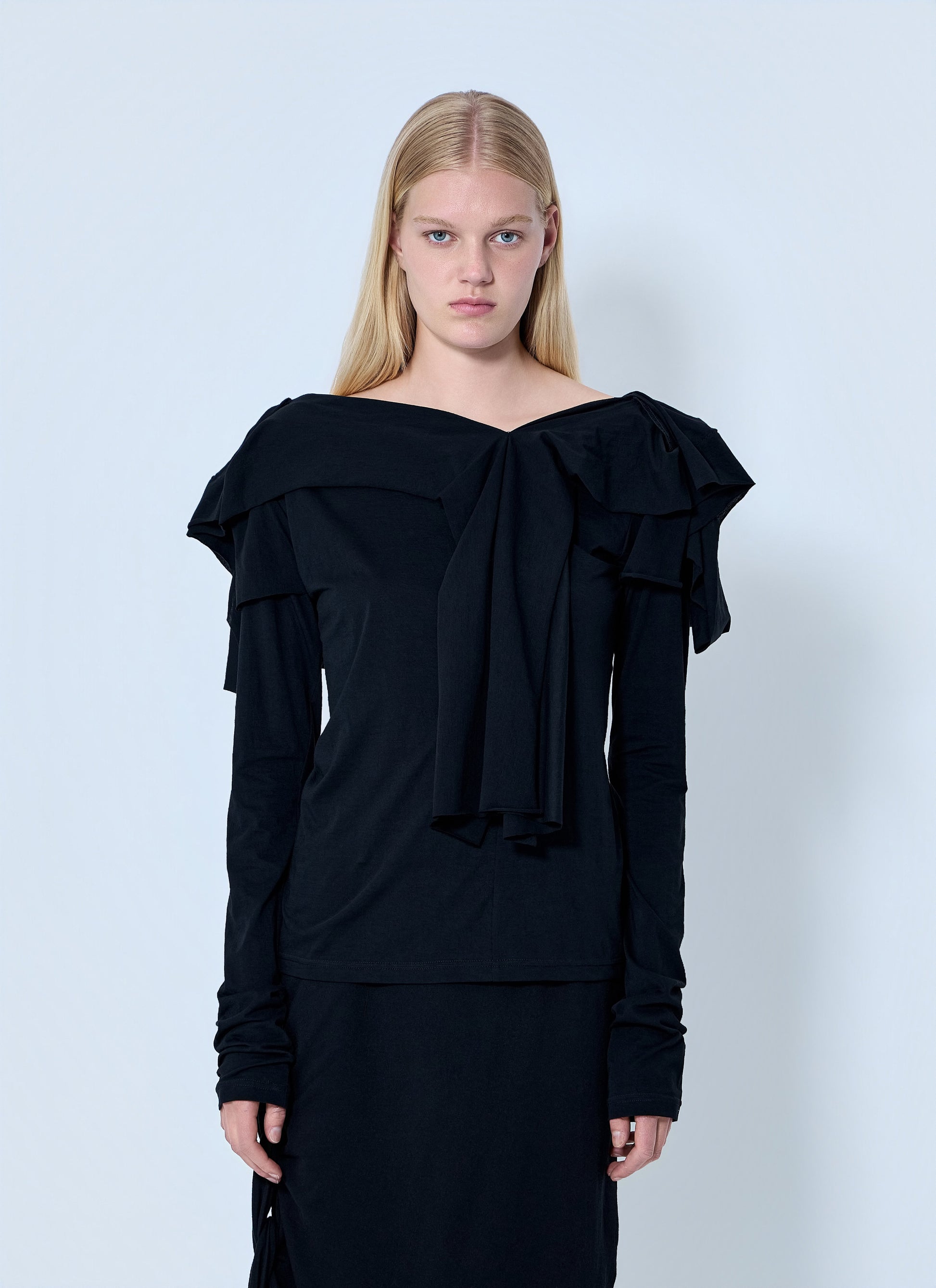 Yohji Yamamoto Women Supima Single Jersey Big Collar Top YOHJI YAMAMOTO