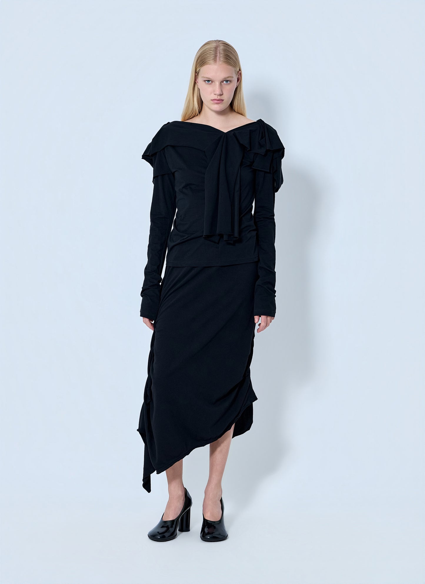 Yohji Yamamoto Women Supima Single Jersey Big Collar Top YOHJI YAMAMOTO