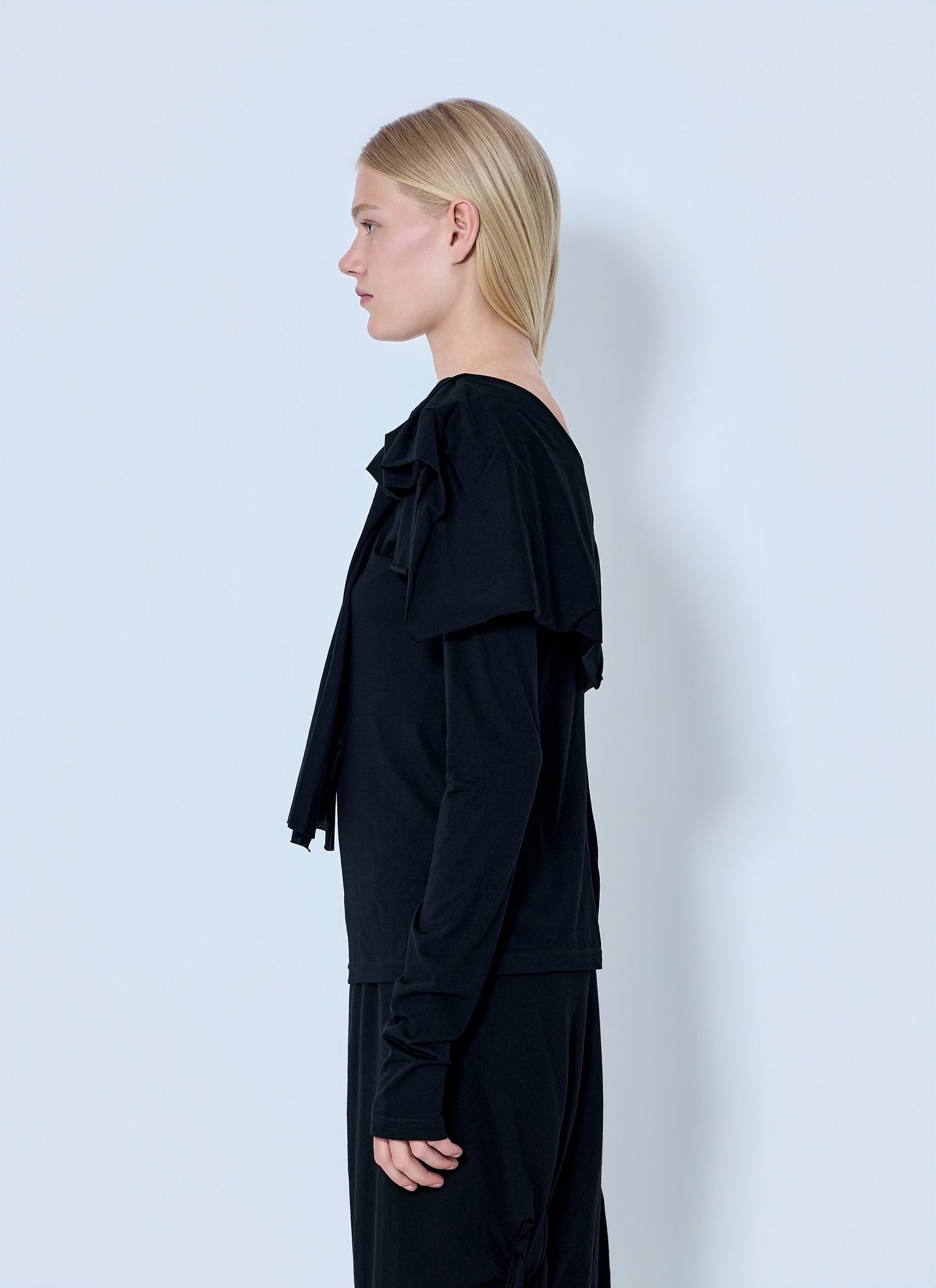 Yohji Yamamoto Women Supima Single Jersey Big Collar Top YOHJI YAMAMOTO