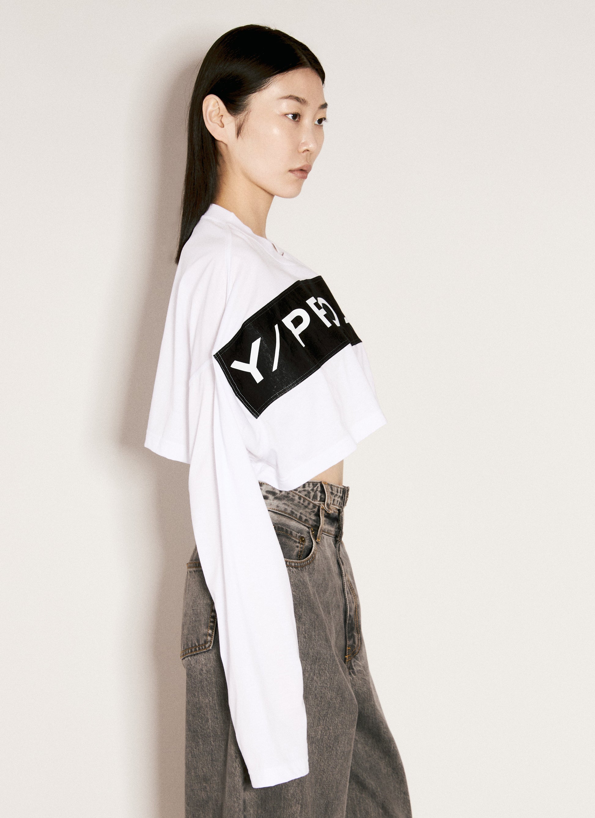 Y/Project Women Scrunched Logo Print T-Shirt Y PROJECT
