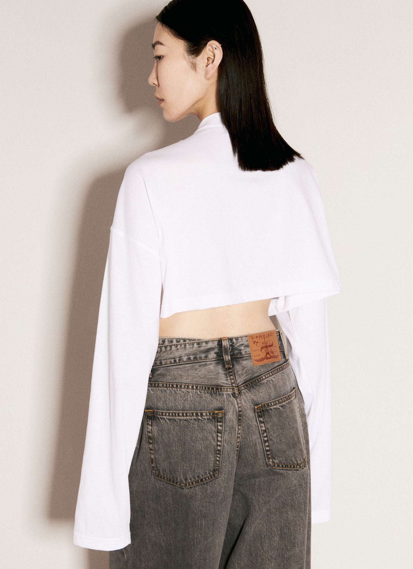 Y/Project Women Scrunched Logo Print T-Shirt Y PROJECT