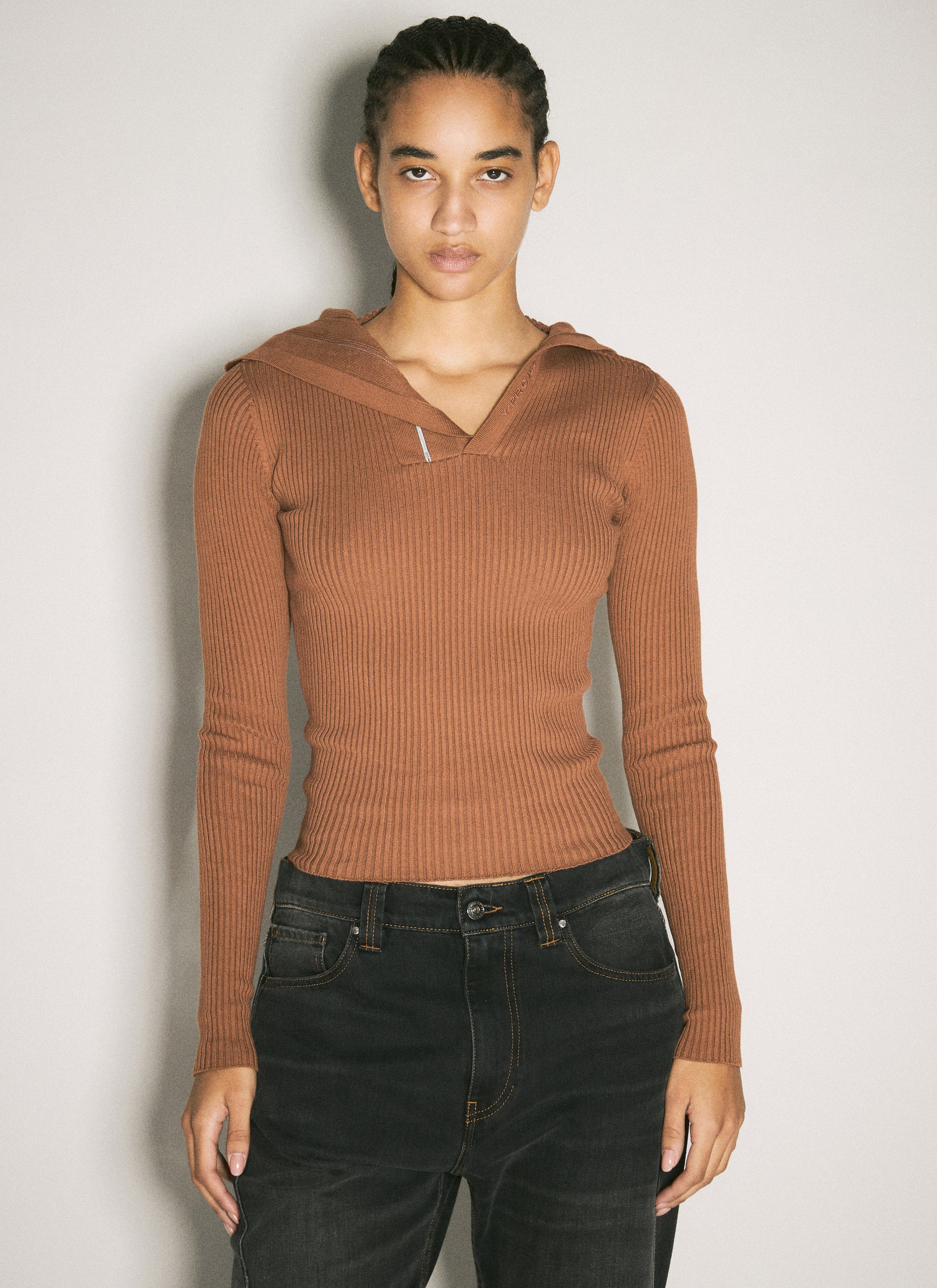 Y/Project Women Pinched Shoulder Rib Sweater Y PROJECT