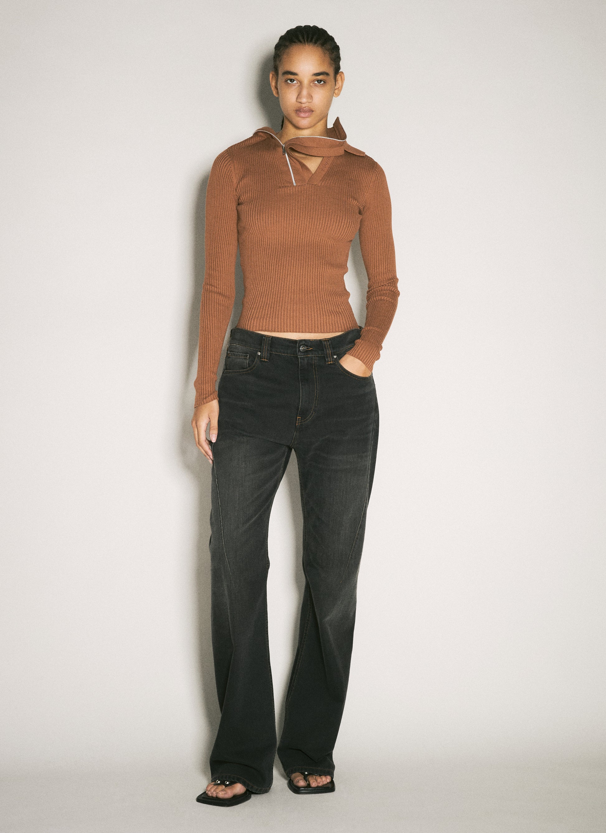 Y/Project Women Pinched Shoulder Rib Sweater Y PROJECT