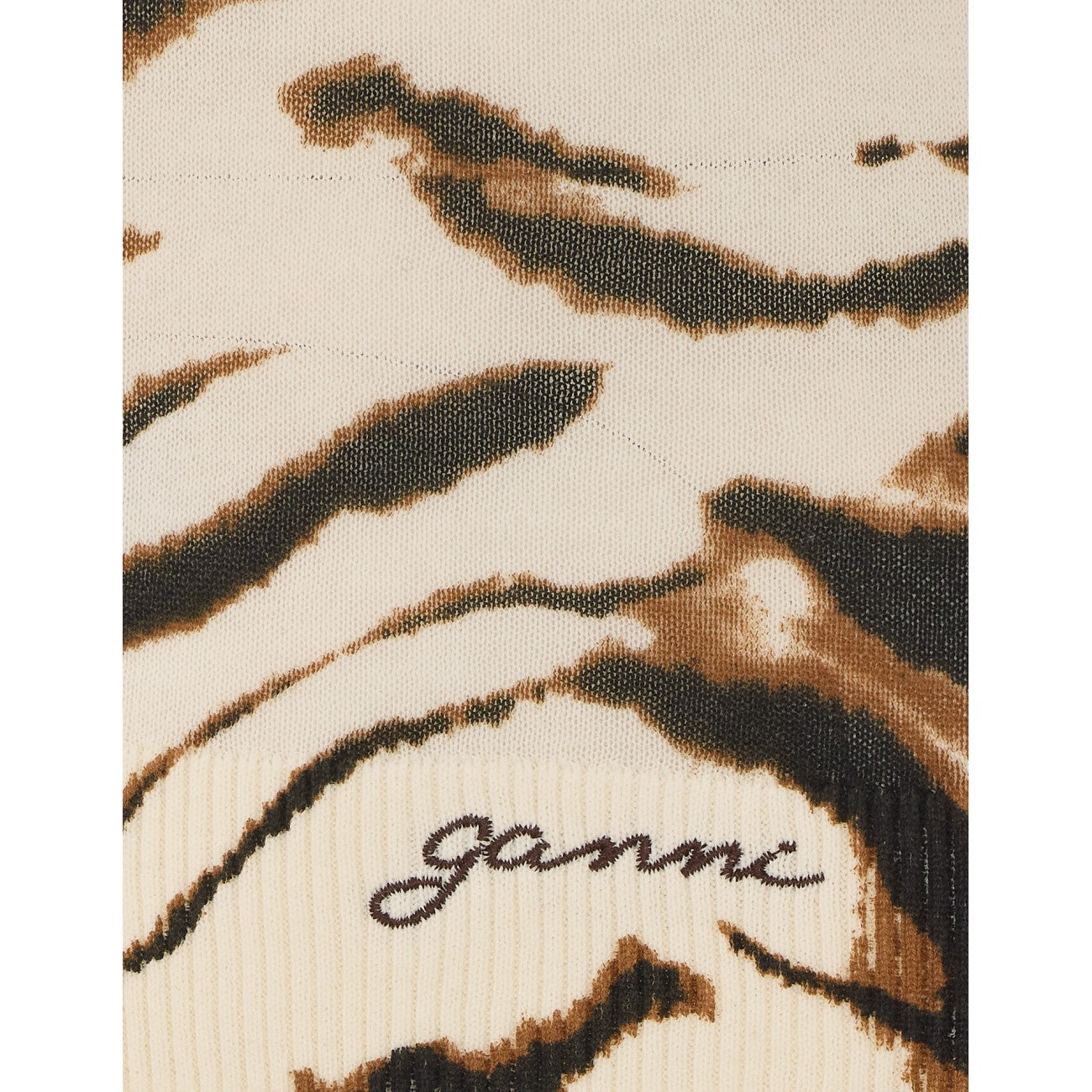 Ganni Women Zebra Print Polo Shirt With Logo GANNI