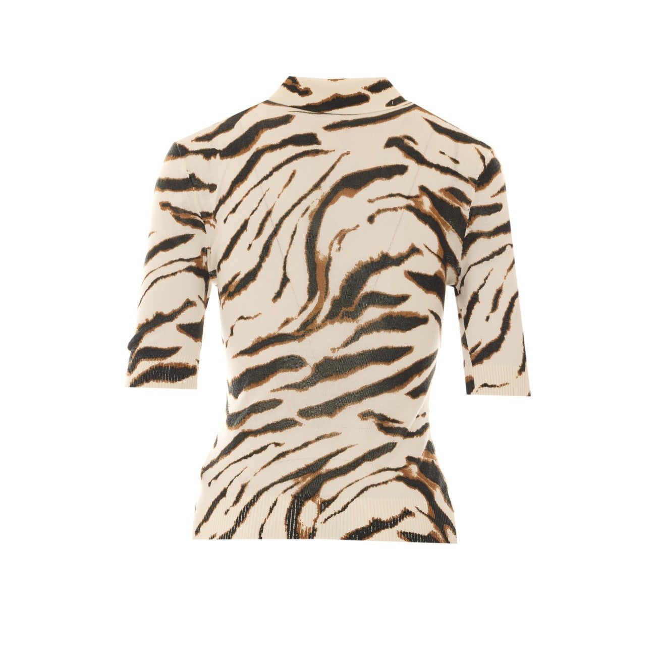 Ganni Women Zebra Print Polo Shirt With Logo GANNI