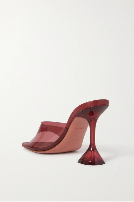 Amina Muaddi Women Burgundy 95Mm Lupita Patent Leather Mules/Slides