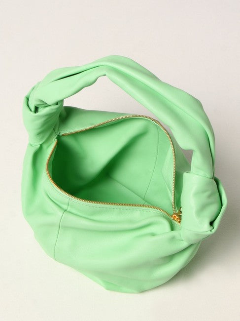 Bottega Veneta Women Double Knot Green Leather Tote