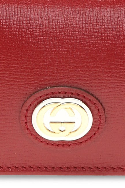 Gucci Women Red Gg Tri-Fold Wallet