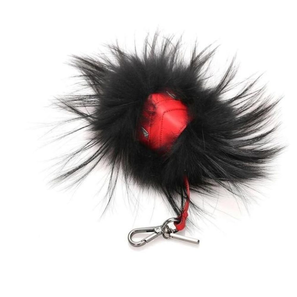 Fendi Women Black/Red Monster Charm Key Chain