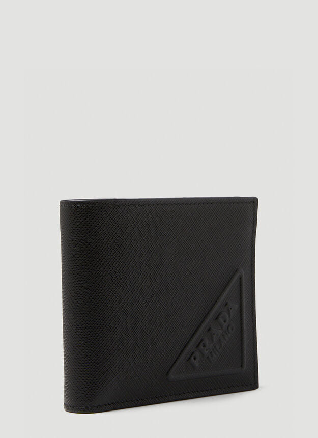 Prada Women Bi-Fold Logo Wallet In Black