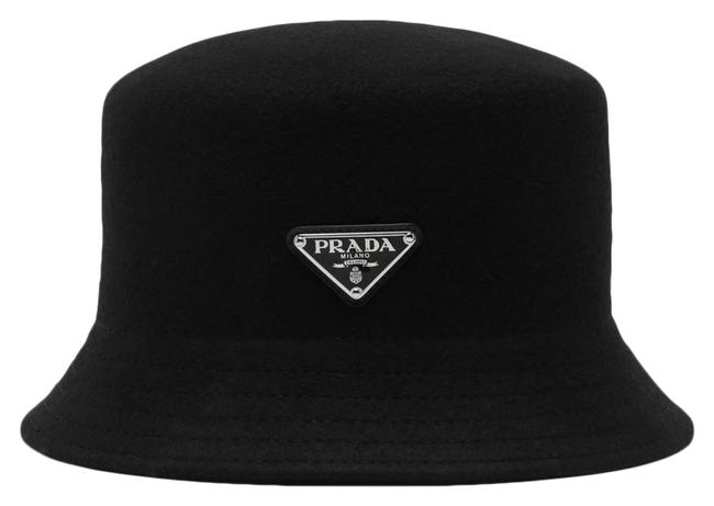 Prada Women Black Bucket Wool Felt L-Size Hat