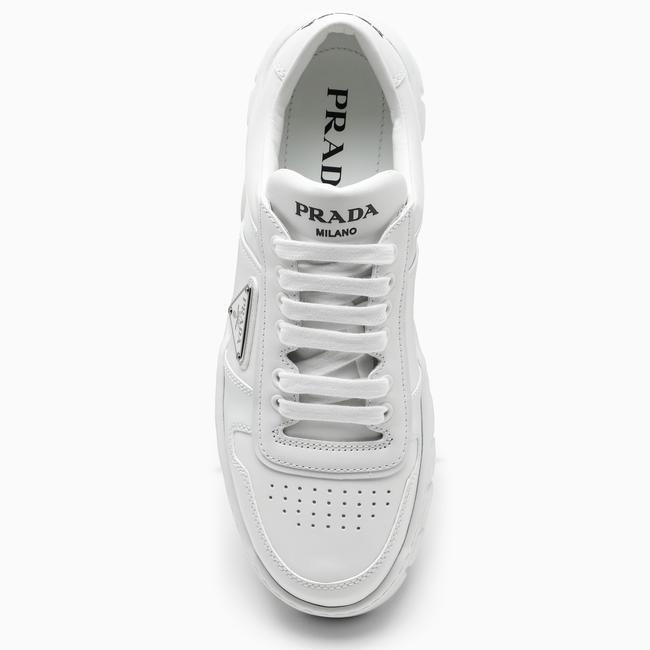 Prada Women White Leather Low-Top Sneakers